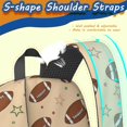 thumbnail image 5 of Football Star Beige Pattern 17" School Backpacks for Teens,Waterproof Oxford Fabric,S-Shape Padded Straps for School,Travel,Hiking,Camping, 5 of 6
