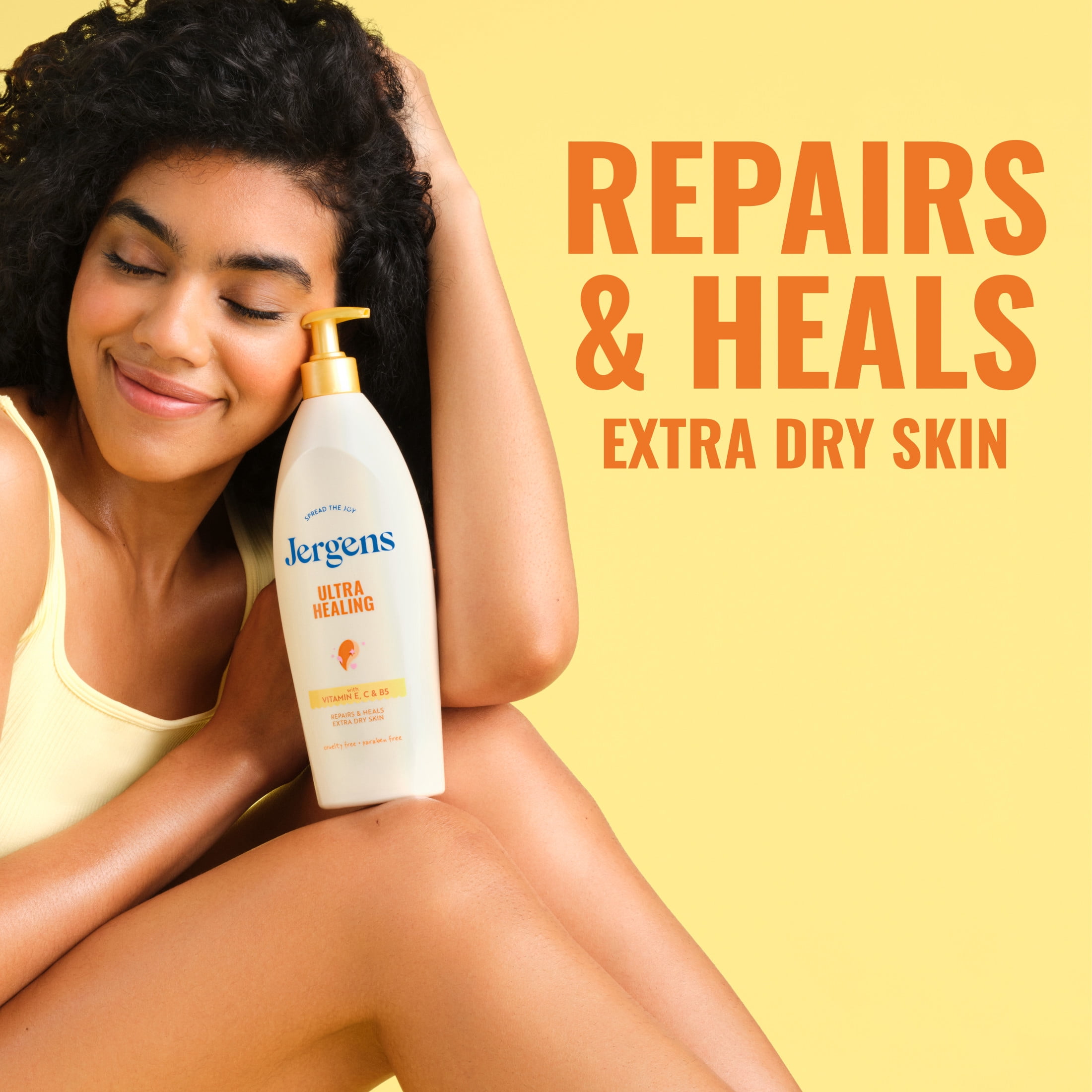 Jergens Ultra Healing Hand And Body Lotion Dry Skin Moisturizer, Vitamins C, E, B5, 3 fl oz