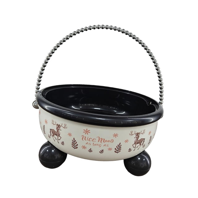 Cuenco decorativo para servir frutas con asa, a prueba de polvo, creativo, con pedestal Crema