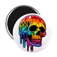 thumbnail image 4 of CafePress - Vibrant Multicolor Skull - 2.25" Round Magnet, Refrigerator Magnet, Button Magnet Style, 4 of 4