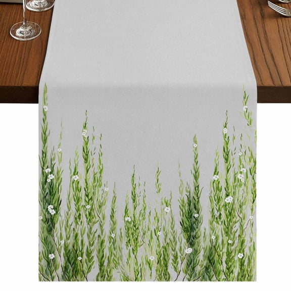 Table Runners 70 Inches Long Dress Scarves, Sage Green Farmhouse Coffee/Dining/Kitchen Table Decor, Holiday Table Runner, Summer Botanical Leaves Watercolor 13x70 Inch