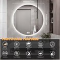 thumbnail image 2 of 36Inch Led Bathroom Mirror Frameless Bathroom Mirror with Lights Dimmable Anti Fog Backlit Mirror Smart Lighted Bathroom Mirrors Wall Mounted Touch Button,Tempered Glass, 2 of 8
