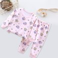 thumbnail image 4 of Edvintorg 3M-6Y Pajama Set for Kids Velvet Thermal Underwear Lounge Set Cute Printed Double-Sided Velvet Plus Fall Winter Clothes Long Trousers Home Wear Children's Pajamas, 4 of 6