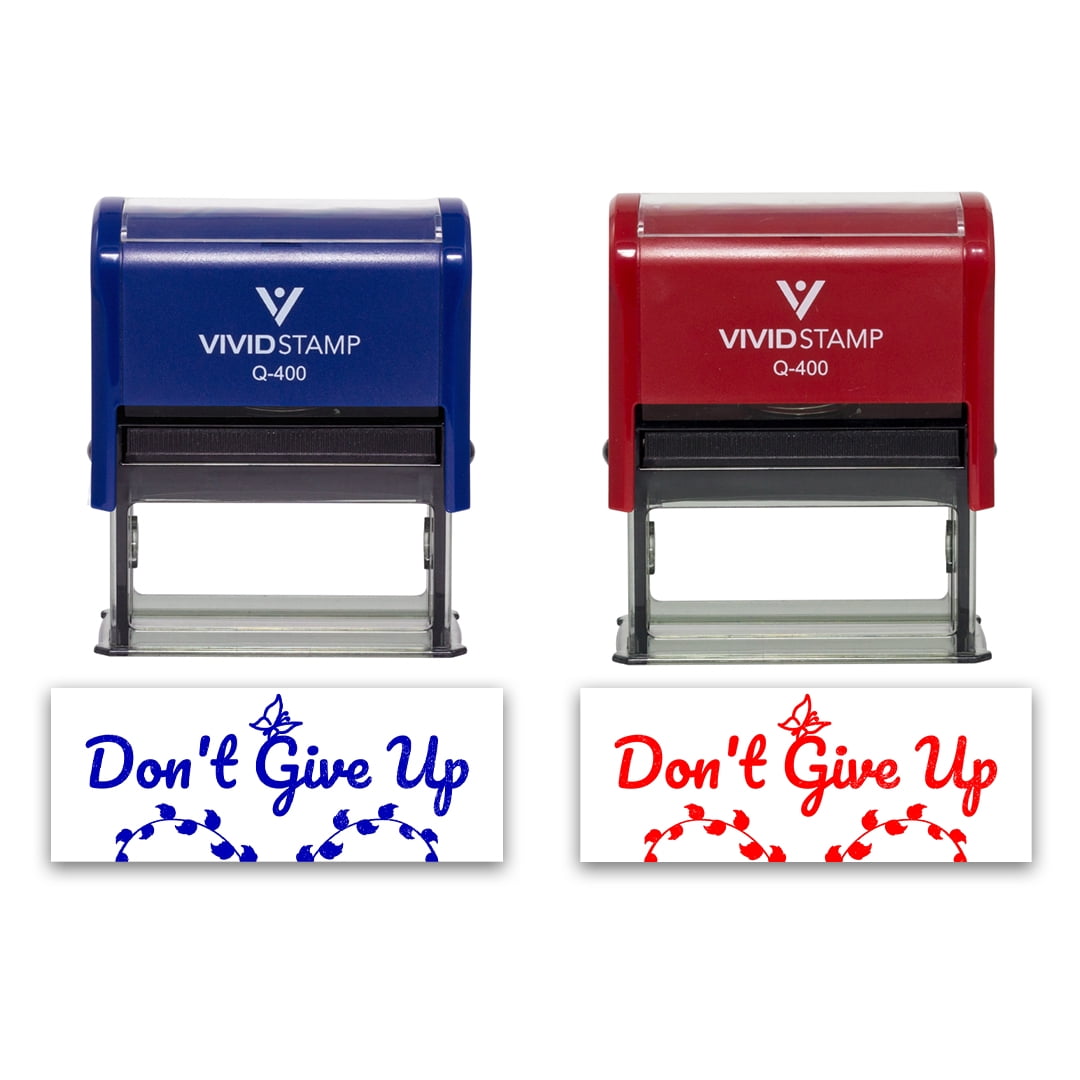(3 pack) All Quality Don't Give Up Self-Inking Rubber Stamp | Family & Friends | Novelty Homely Stamps (Black Ink) - Q-400