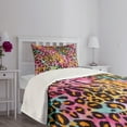 thumbnail image 3 of Ambesonne Leopard Print Quilted Bedspread Set 2 Pcs, Mottled Camo, Twin Size, Multicolor, 3 of 5