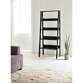 thumbnail image 4 of Furnish Home Store Otavio 5 Tier Modern Ladder Bookshelf Organizers, Wood Frame Bookshelf for Small Spaces in Your Living Rooms, Office Furniture Bookcase, Black, 4 of 5