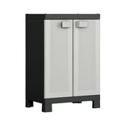 HART Base Cabinet, Resin Storage and Organization, Black with Gray Doors