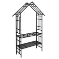 thumbnail image 5 of Tcbosik 8.1FT Garden Arch with Convertible Outdoor Bench & Plant Stand, Heavy Duty Metal Arbor Trellis for Climbing Rose/Vines, Powder Coated Rust-Resistant Lawn Decor Archway, Black, 5 of 9