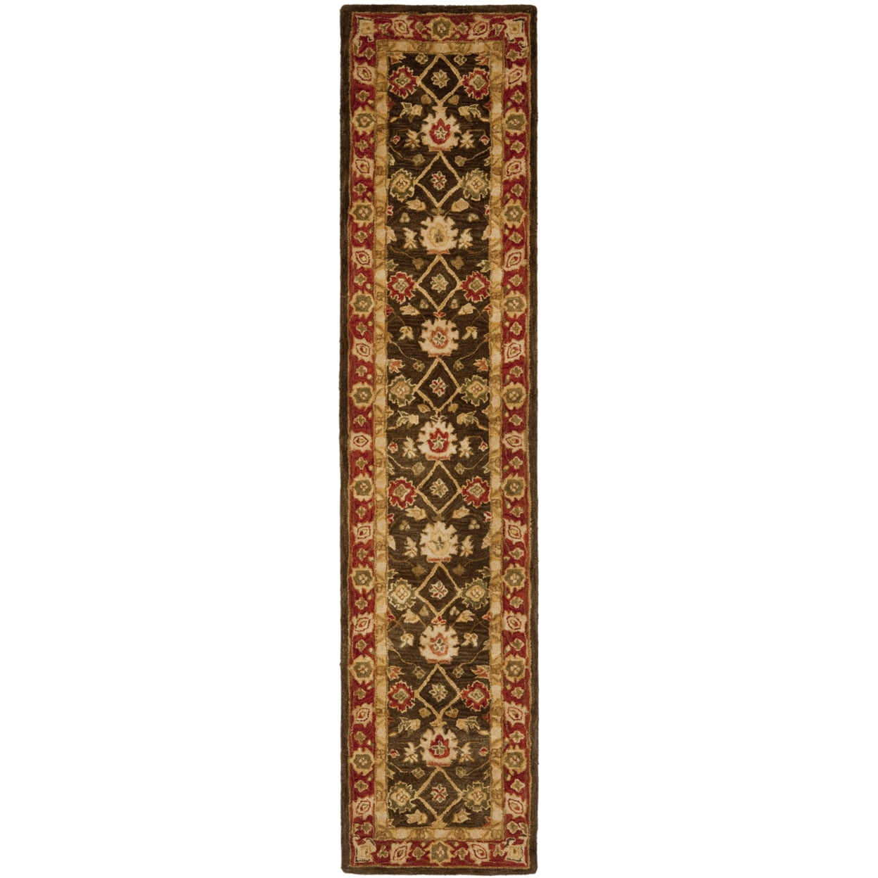 SAFAVIEH Anatolia Shirley Traditional Wool Area Rug, Olive/Rust, 9' x 12'