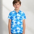thumbnail image 2 of BJUTIR Boys T Shirts Summer Hawaii Beach Shirt Short Sleeve Button Down Shirt With Print Fashion Top For Kids And Nagers Versatile Tee Size 5-6 Years, 2 of 6