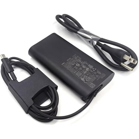 Dell Laptop Charger 90W Watt USB Type C GAN, Latitude 5500 5501 5511 5520 5521 5530 5531 7520 7530 AC Adapter, Black, LA90PM170