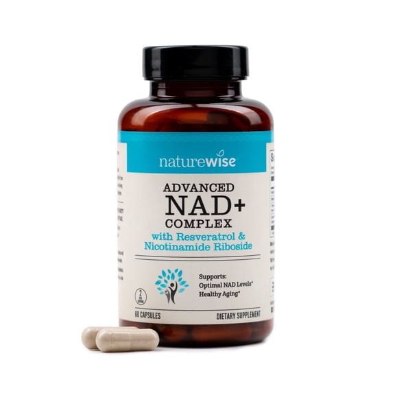 NatureWise NAD  Support Complex - Nicotinamide Riboside   Resveratrol to Support NAD  Supplement for Healthy Aging   Clinically Tested Quercefit - USA Manufactured - Non-GMO, 60 Count[30-Day Supply]