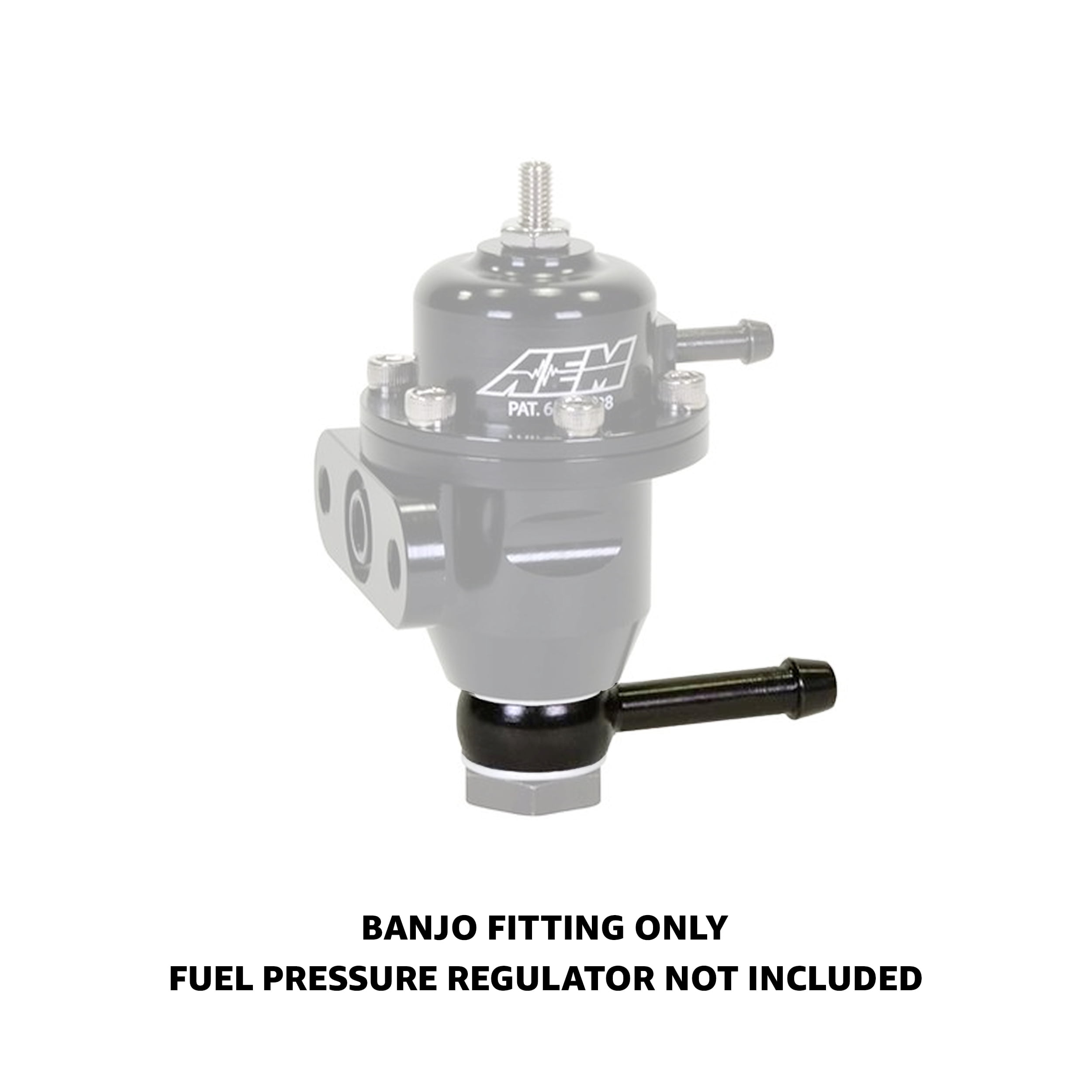 AEM 25-610 Banjo to 7mm Barb Vacuum Fitting for AEM Adjustable Fuel Pressure Regulator, Black Anodized