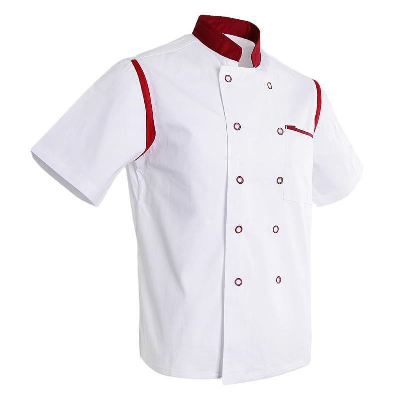 3 Colours Chef Jackets Waiter Coat Unisex Short Sleeves Underarm Mesh Many Colors 