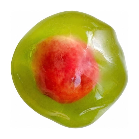 Slushy Apple Squishy with Red Pulp Filling, 1 Pack 3.5 Inch Green, for Kids and Adults Relaxation Toy