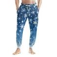 thumbnail image 2 of Dwelliawo Merry Christmas Pajama Pants Men Christmas Lightweight Pant Snowflake Xmas Snowflake Prints Jogger Pants Casual Funny Pajama Pants with Pockets Blue M, 2 of 5