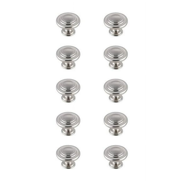 Elegant Decor KB2006-NK-10PK 1.3 Po Dia. Minu Multipack Bouton Champignon, Nickel Brossé - Lot de 10
