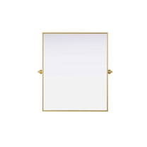 Elegant Kitchen and Bath Amoura 30x36 Pivot Mirror in Brass