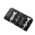 thumbnail image 1 of Cartera de mujer con diseño de gato, monedero de cuero negro (A-5-F6), 1 of 4
