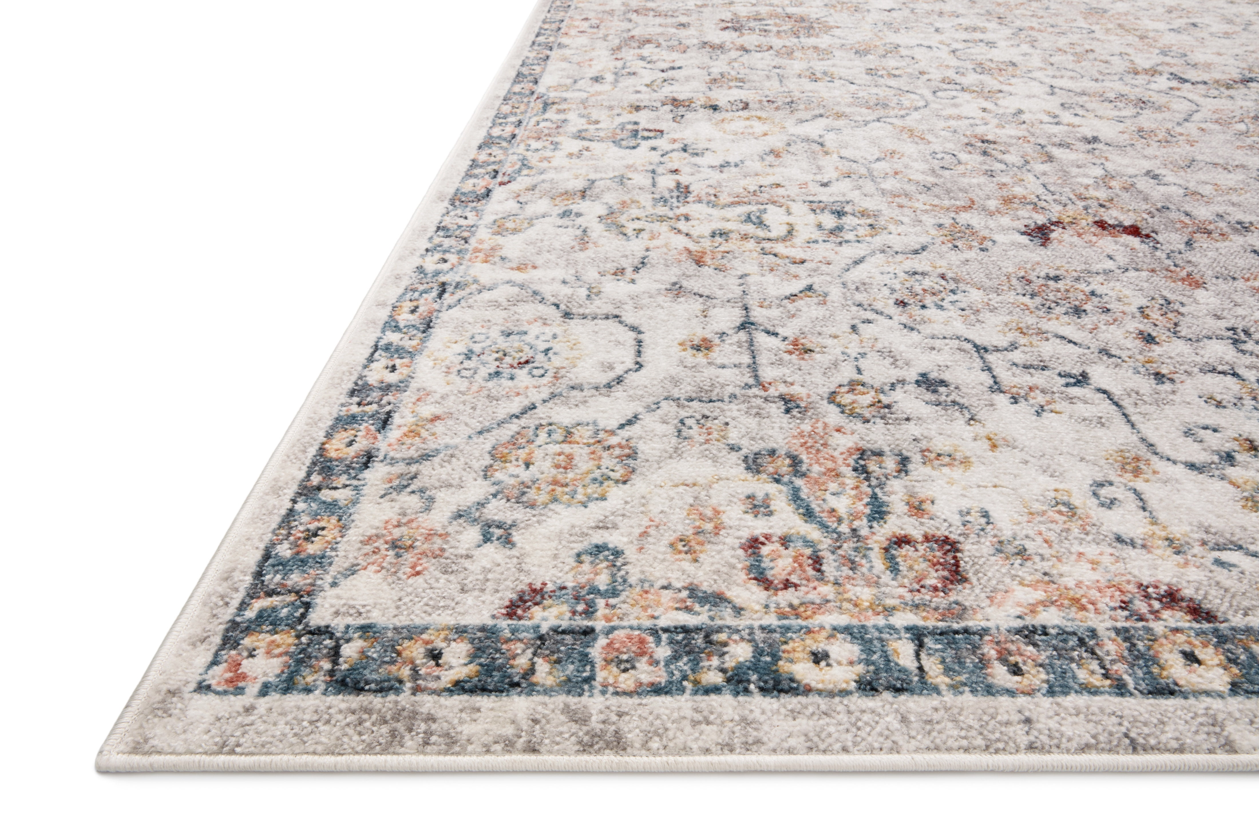 Loloi Cassandra Collection CSN-03 Dove / Navy Oriental Area Rug 5'-3" x 7'-9"