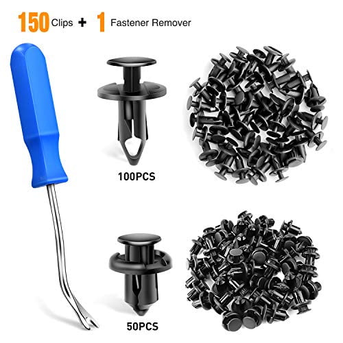 GOOACC 150-Piece Universal Auto Bumper Fender Clips Replacement Kit with Fastener Removal Tool - 2 Sizes Push-Type Rivet Clips