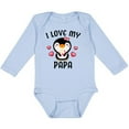 thumbnail image 3 of Inktastic I Love My Papa with Cute Penguin and Hearts Girls Long Sleeve Baby Bodysuit, 3 of 5