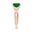 thumbnail image 3 of ANGARA Lab Grown Prong-Set Cushion Rectangular Emerald Solitaire Engagement Ring for Women in 14K Rose Gold (Size-9x7mm) | May Birthstone, Anniversary, Jewelry Gift for Women | Lab-Grown Emerald Ring, 3 of 8
