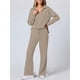 thumbnail image 5 of Conjuntos de Dos Piezas para Mujer, Moda de Otoño 2025, Pantalones Anchos, Conjunto de Estar por Casa, para Viajes y Vacaciones. Caqui Oscuro S, 5 of 9