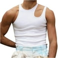 thumbnail image 2 of Kiplyki Men's Fashion Hollow Out T-Shirt Off-the-shoulder Bottoming Shirt Vest, 2 of 8