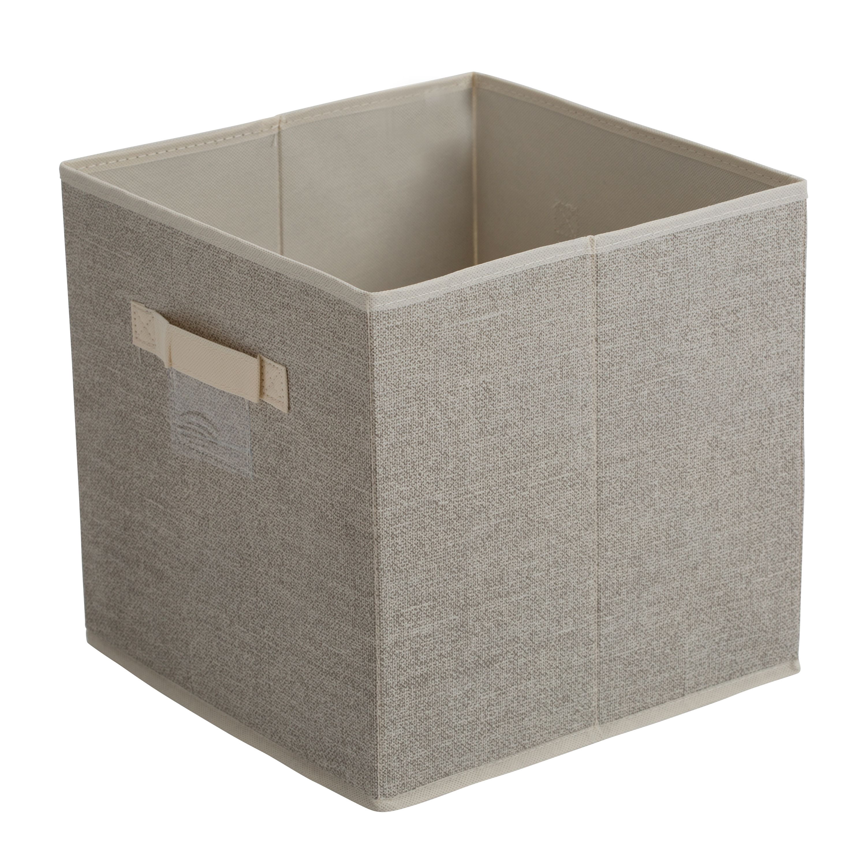 Simplify Collapsible Storage Cube, Beige, 6 Pack