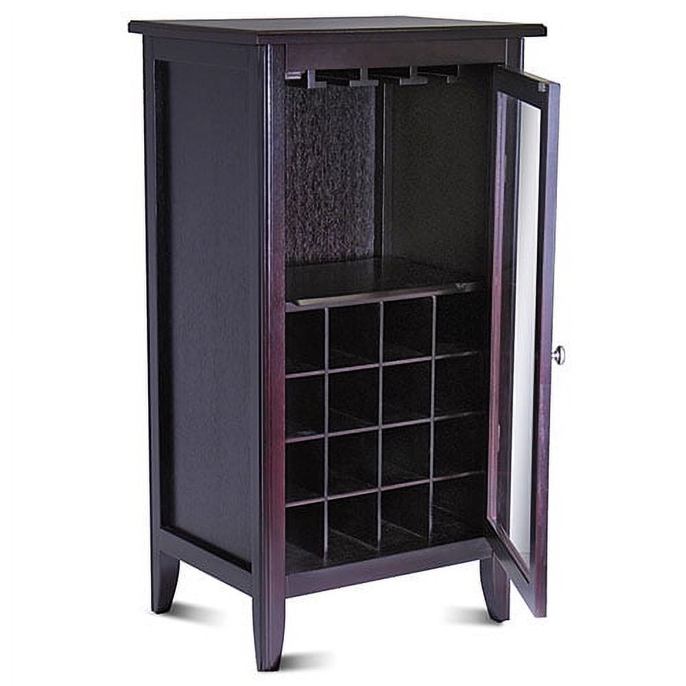 Winsome Wood Ryan 16-Bottle Wine Cabinet with Display Glass Door, Espresso Finish - image 2 of 5