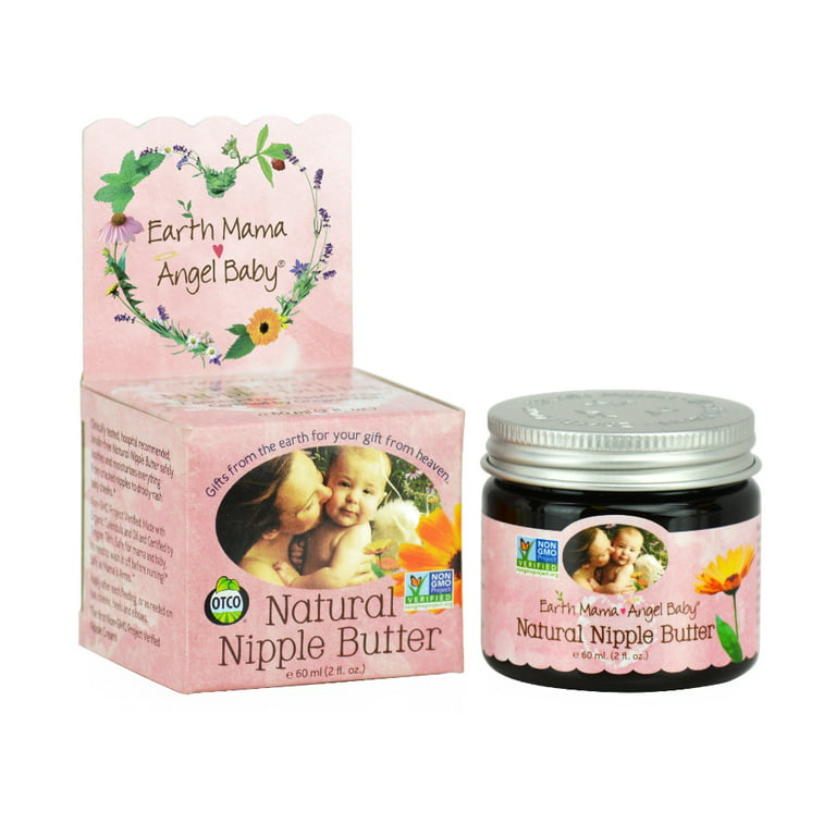 Organic Nipple Butter™ Breastfeeding Cream by Earth Mama  Lanolin-free,  Postpartum Essentials Safe for Nursing, Non-GMO Project Verified, 2-Fluid  Ounce : Breast Nipple Therapy Products : Baby 