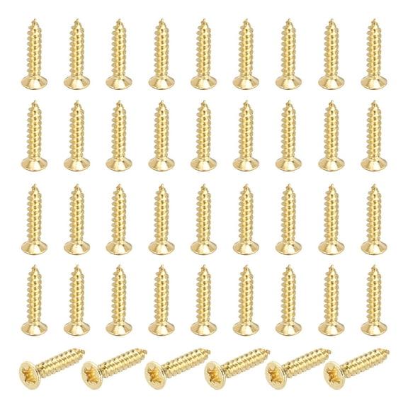 65 Pcs Brass Screws, M2 x 10mm Solid Phillips Flat Head Self-Tapping Wood Screw Fasteners for Woodworking Furniture Repair Photo Frame Drywall Home Appliances