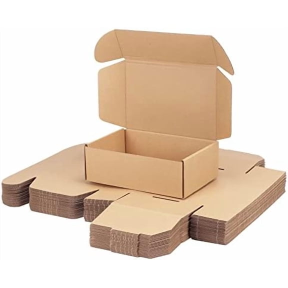 9x6x3 inch Shipping Boxes Bulk 25 Pack Brown, Tab Lock Tuck Top Mailer Boxes for Packaging Small Business, Small Cardboard Gift Boxes for Wrapping Mailing Present