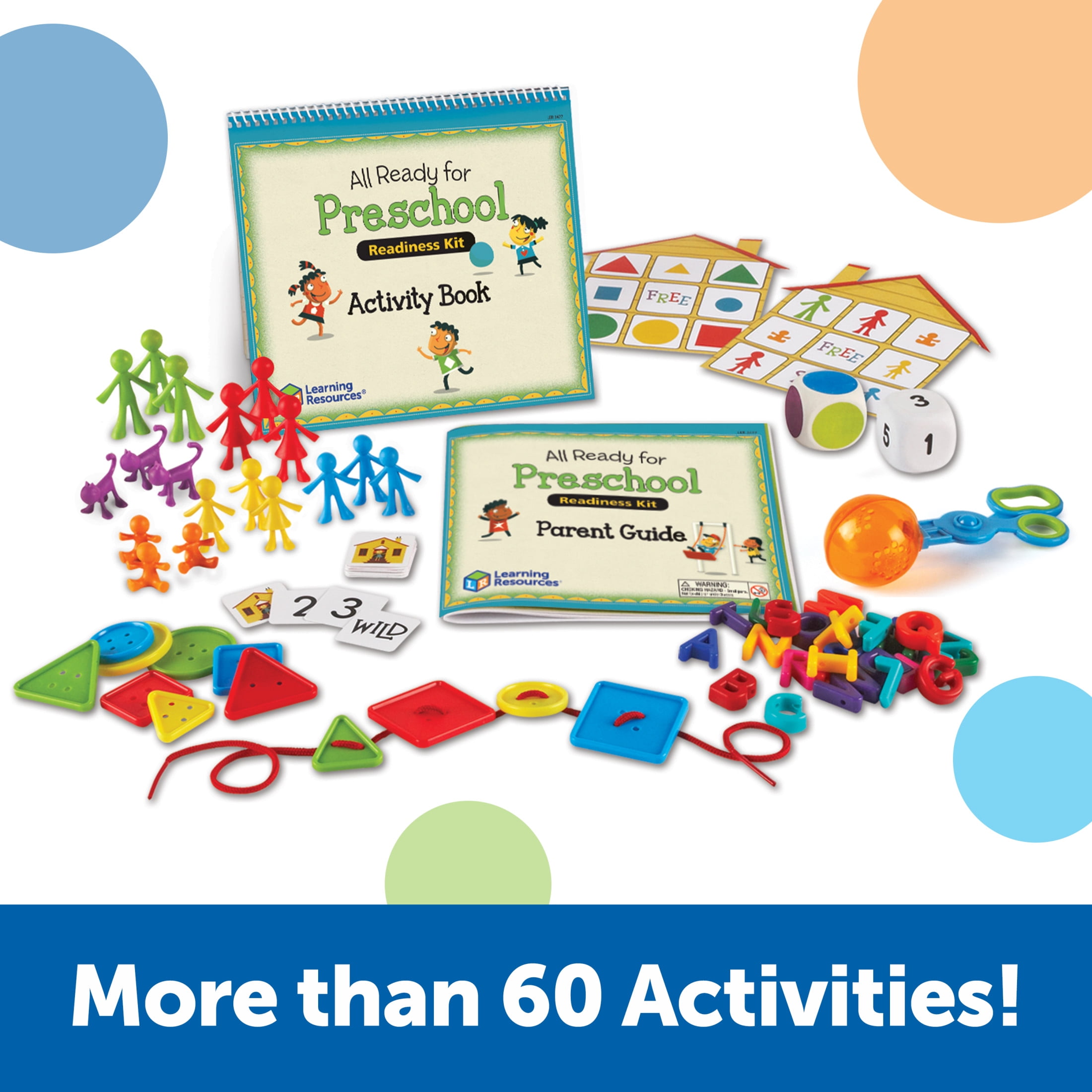 Learning Resources All Ready for Preschool Readiness Kit, Girls and boys,60 Activities Set, Ages 3+