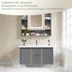 thumbnail image 3 of Gabinete de Baño de Lavamanos y Armario con Espejo Ajustable en 3 Colores, Armario de Pared para Baño con Grifos de Agua Caliente y Fría, Tuberías de Desagüe, Estante, 60 * 40 * 38cm (Gris), 3 of 9