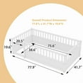 thumbnail image 3 of Bellemave Twin Montessori Bed Frame, Wood Twin Size Floor Bed with High Fence Rails, Twin Beds Frame for Bedroom Playroom (White), 3 of 7
