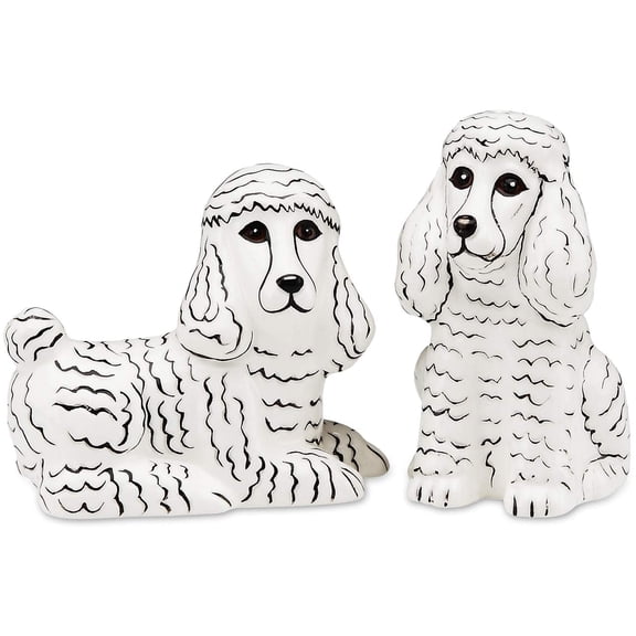 Pavilion Gift Company Poodle Salt and Pepper Shaker Set, White