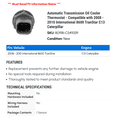 thumbnail image 2 of Automatic Transmission Oil Cooler Thermostat - Compatible with 2008 - 2010 International 8600 TranStar C13 Caterpillar 2009, 2 of 2