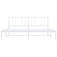 thumbnail image 5 of vidaXL White California King Metal Bed Frame with Headboard & Slats, No Mattress, Easy Assembly, 5 of 6