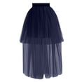 thumbnail image 3 of Women's Sexy Short Front Long Back Pommel Skirt - Solid Color Asymmetrical Design - Netting Fabric - One Size Fits Most, 3 of 3