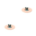 thumbnail image 1 of Wosthever Bonita forma de oreja de conejo adornada tapa de taza para beber de silicona con soporte para cuchara a prueba de polvo forma redonda Type8 NO8, 1 of 6