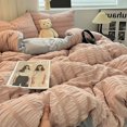 thumbnail image 1 of Luxury White Ruffled Seersucker Duvet Cover Soft Solid Color Bedding Set With Bed Sheet Pillowcases Single Queen King Size FGS, 1 of 7