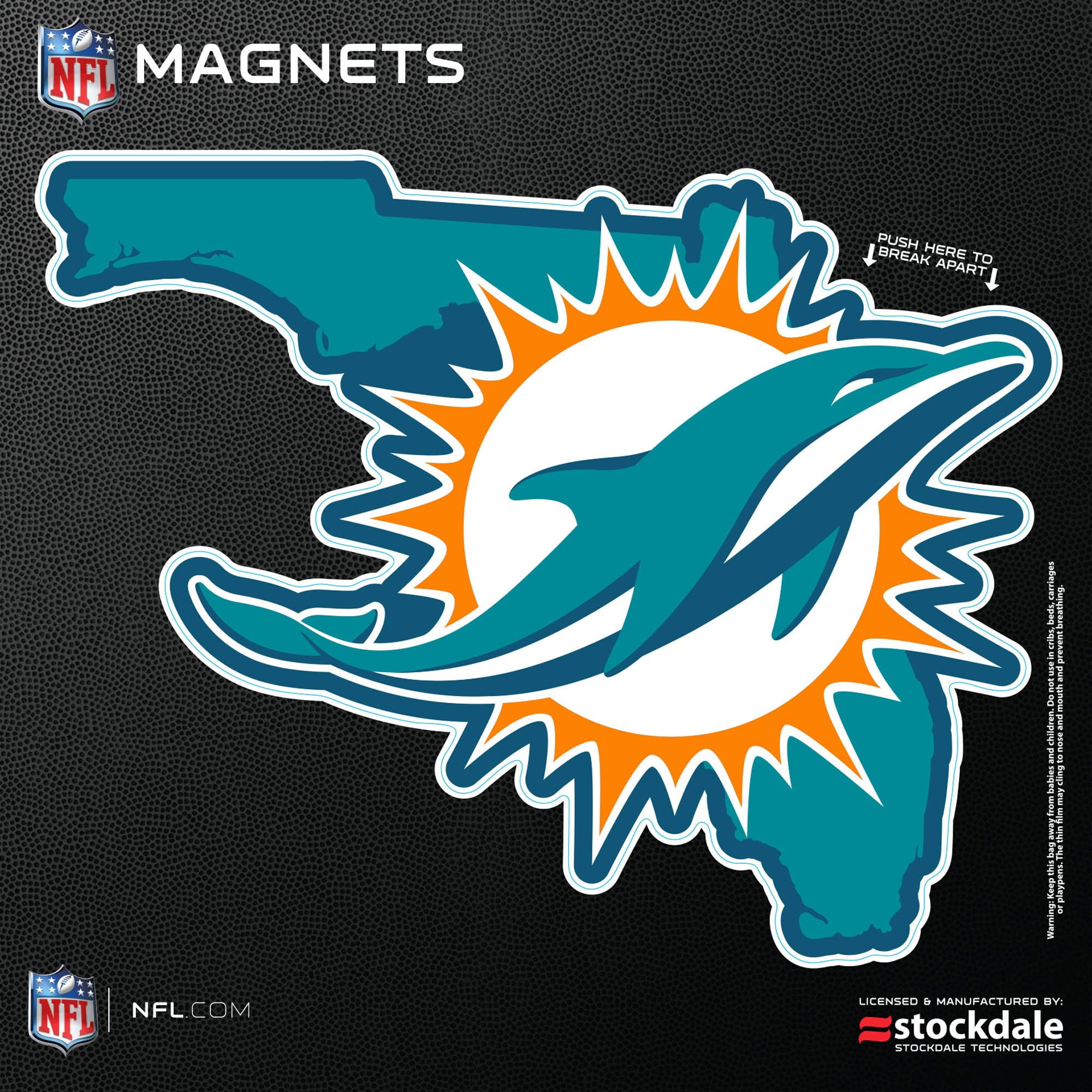 Metal Vanity License Plate Tag Cover Miami Dolphins Football Team 12" x 6" 