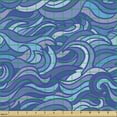 thumbnail image 2 of Ambesonne Abstract Fabric by the Yard Upholstery, Blue Tones Knotty Waves, 2 Yards, Multicolor, 2 of 5
