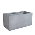 thumbnail image 2 of LeisureMod Flora Fiberstone and MGO Clay Planter, Mid-Century Modern Rectangular Planter Pot for Indoor and Outdoor in Grey (24" Height), 2 of 9