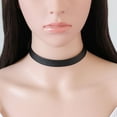 thumbnail image 3 of Grandest Birch Women's Simple Style Punk Faux Leather Collar Choker Necklace Jewelry Faux Leather Gray, 3 of 7