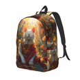 thumbnail image 1 of Disketp Sunshine Flower Meditating Cat print Canvas Backpack Lightweight Travel Daypack Student Rucksack Laptop Backpack-Medium, 1 of 5