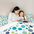 thumbnail image 4 of Manfei Geometric Circular Dot 7-Piece Twin Bedding Sets,Modern Geometric Art Bedding Comforter Set,Green Blue White Sheet Sets For Kids,Luxury Bedroom Decor Reversible, 4 of 8