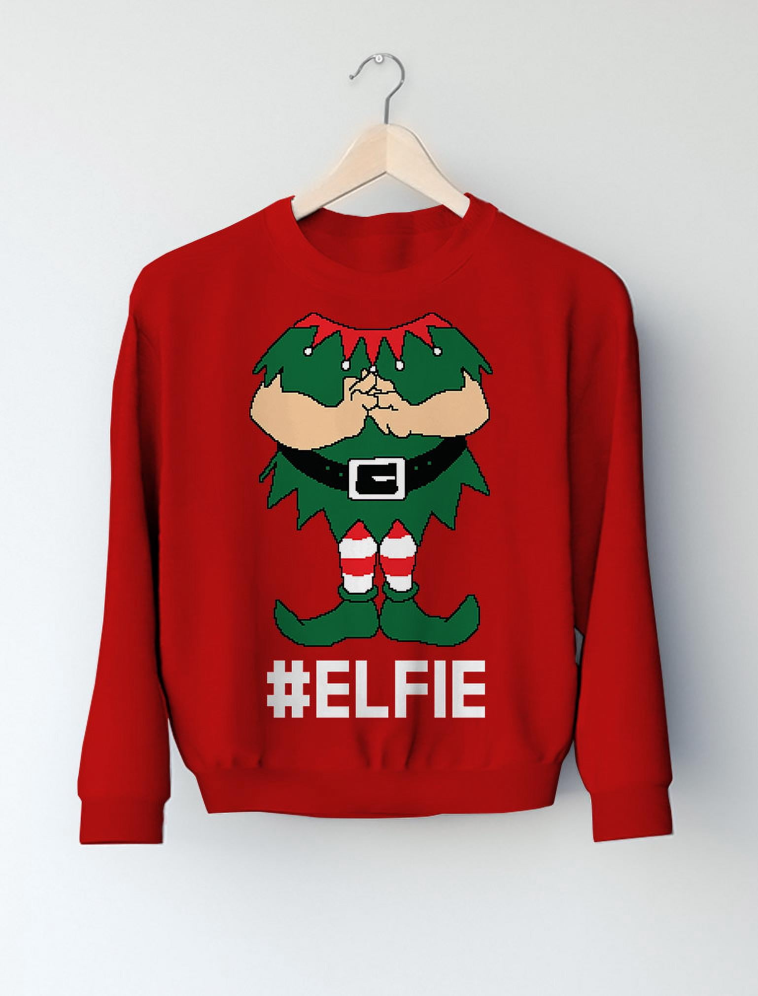 Tstars Womens Christmas Shirts Gift Elf Suit Elfie Christmas Funny Humor Family Holiday Shirts Xmas Party Christmas Gifts for Her Women Sweatshirt